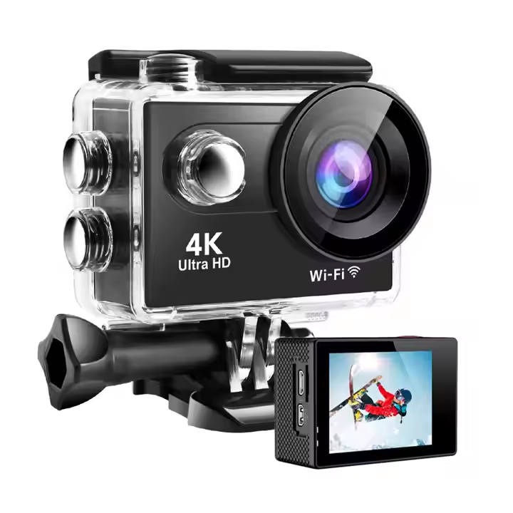 Action Camera,4K 30fps Sports Action Camera with 140 Degree Wide Angle Lens,Ultra HD Sports Cam 30M Underwater Waterproof Camera