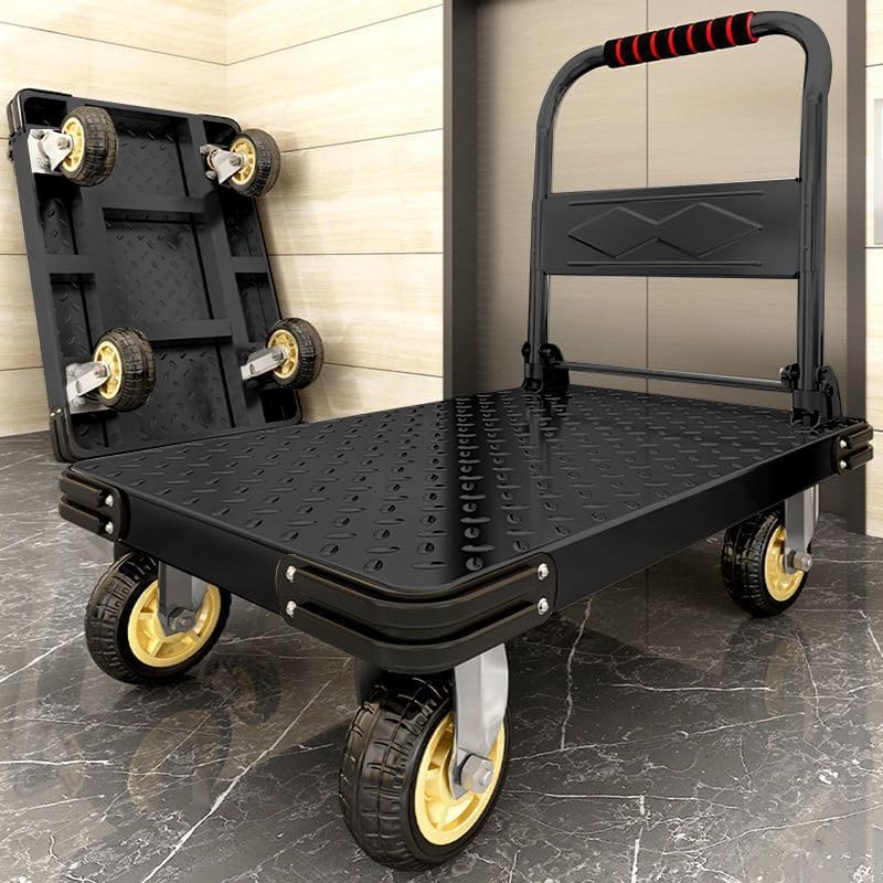 🎉Four-wheel disc brake electric flatbed cargo transport trolley