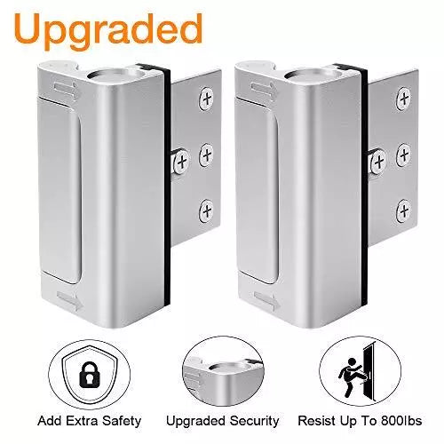 Heavy Duty Door Lock: Withstands 800 lbs, EasyInstall, Anti-Kick for Extra Security & HomeDefense