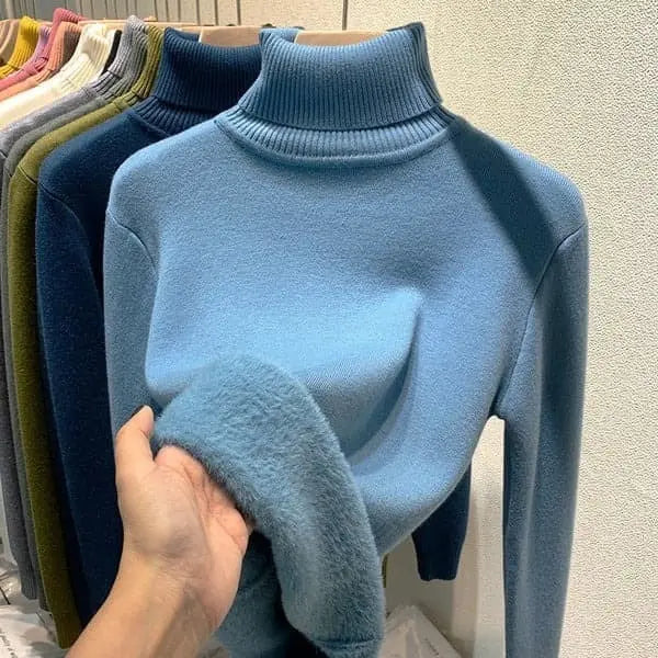🎅 Sales 49% OFF🎁Winter fleece thick knitted bottoming shirt