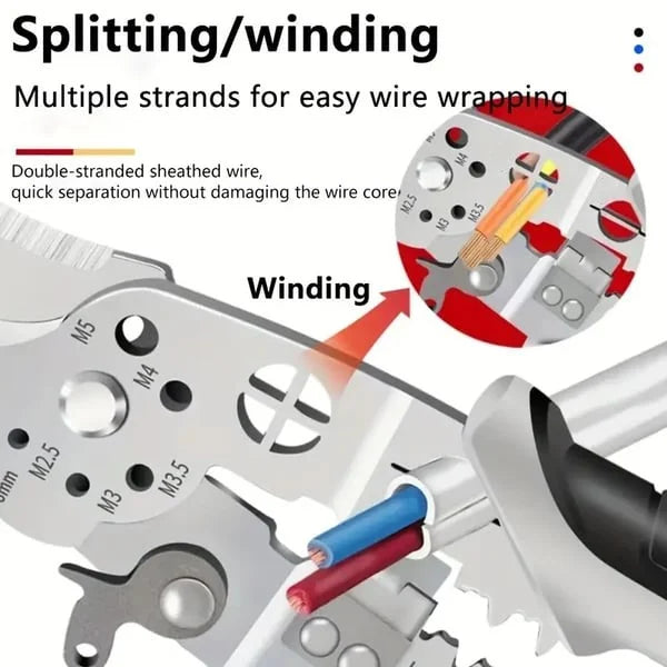 🛒2024 New Multifunctional Elbow Wire Stripping Pliers with a Spring Keychain