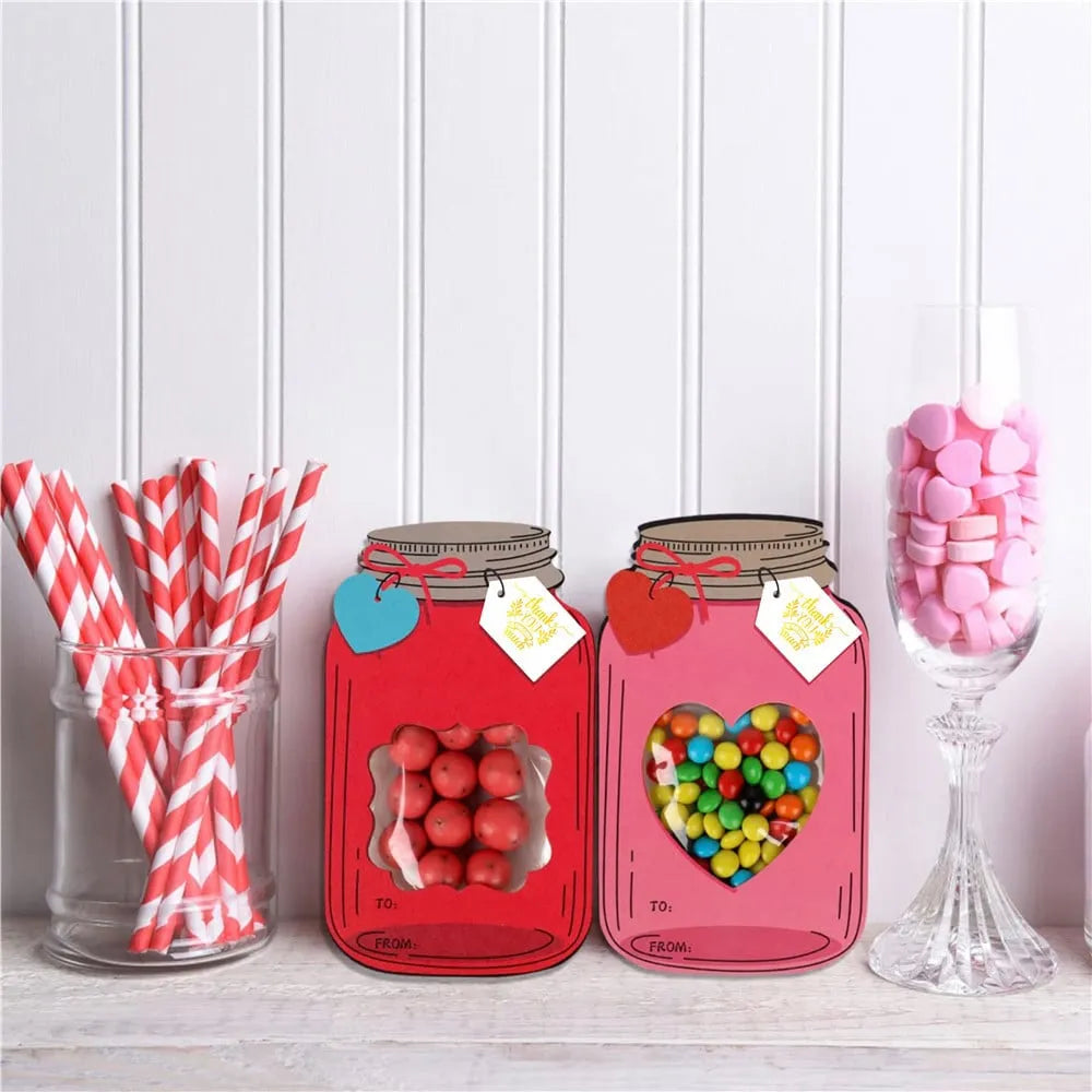 🔥2025 New Arrival Sale 65% Off💖Mason Jar Happy Valentines Day Cards🍬