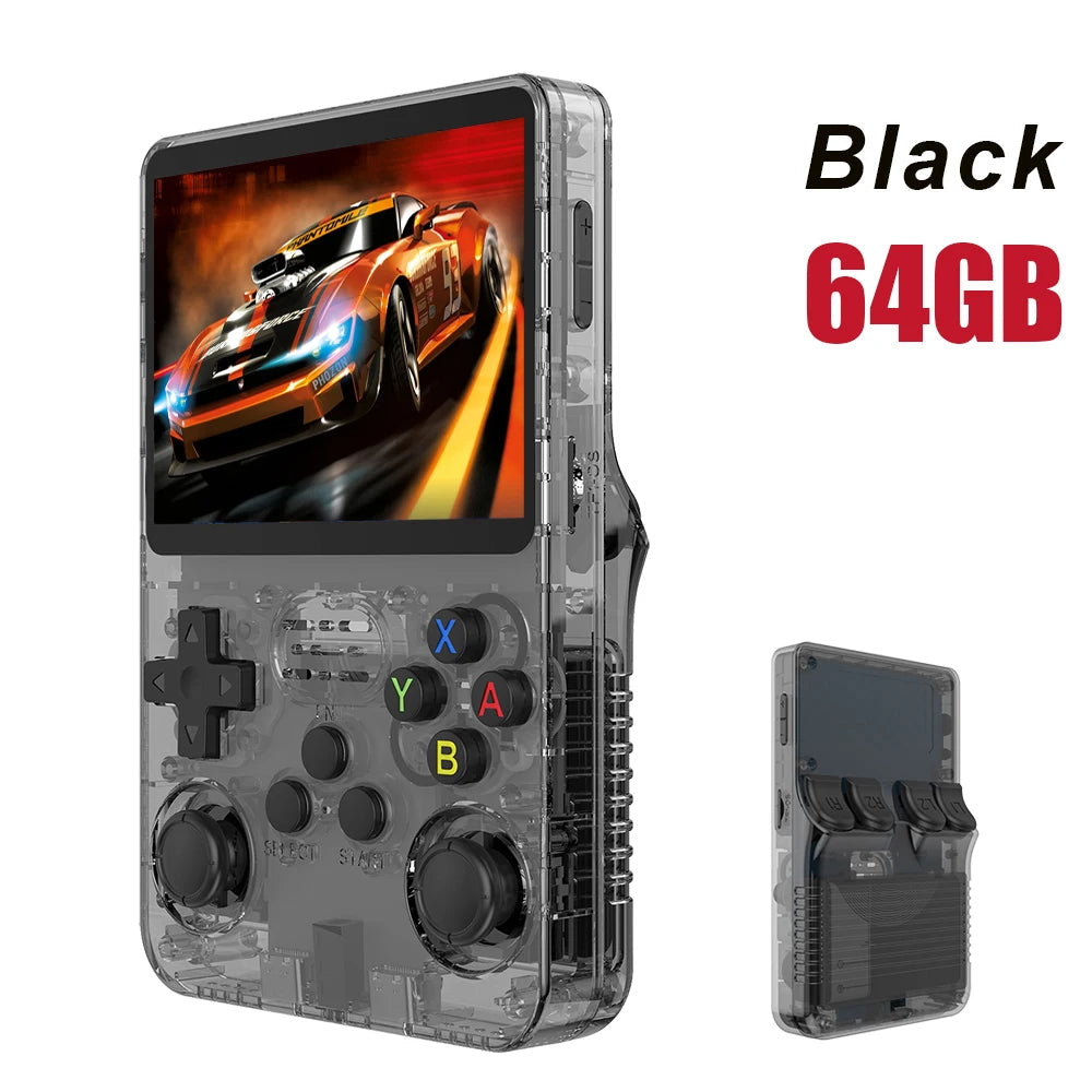 R36S Retro Handheld Video Game Console Linux System 3.5-Inch IPS Screen Mini Portable Handheld Video Player 64GB 15000 Games