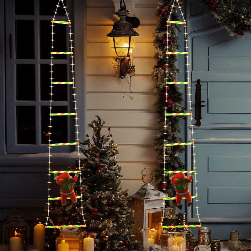 Christmas Led Staircase Lights - Santa Claus Doll Climbing Ladder Climbing Ladder Light Strip - Christmas Tree Decoration String Lights