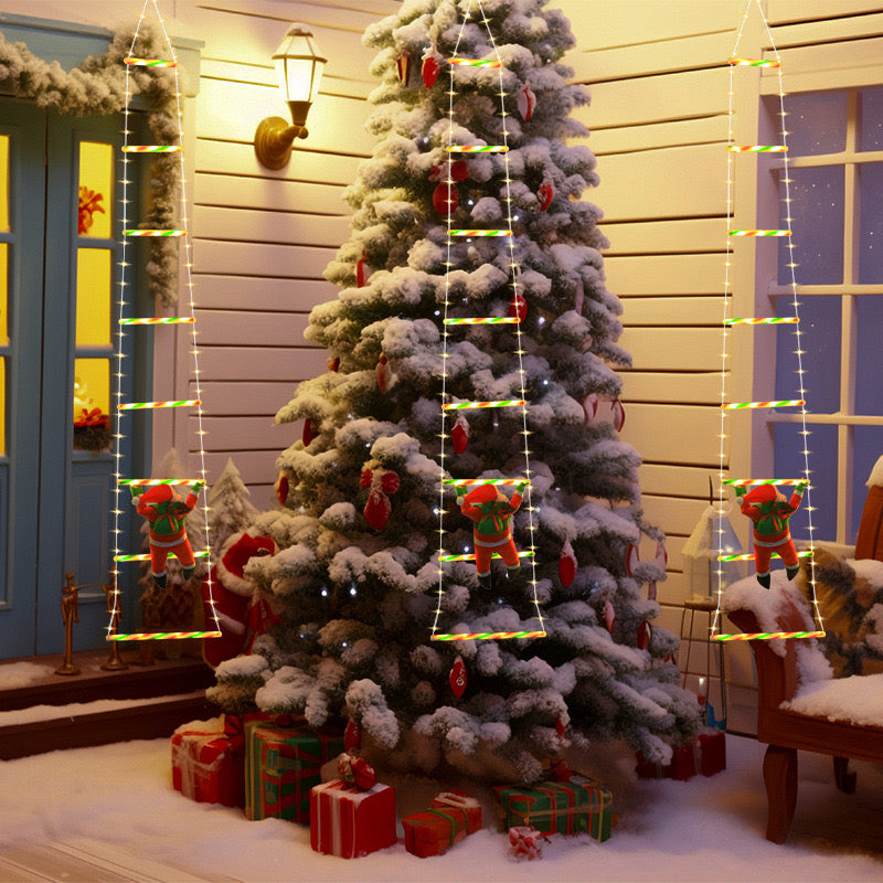 Christmas Led Staircase Lights - Santa Claus Doll Climbing Ladder Climbing Ladder Light Strip - Christmas Tree Decoration String Lights