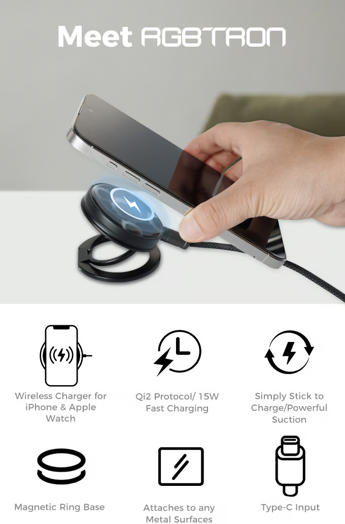 2-in-1 Qi2 Wireless Charger&Stress Toy&Magnetic Stand