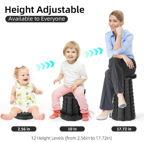 Upgraded Foldable Stool Thickened, PortableCollapsible Stool Retractable Stool for FishingHiking Tours, BBQ, Parties, Outdoor Activities