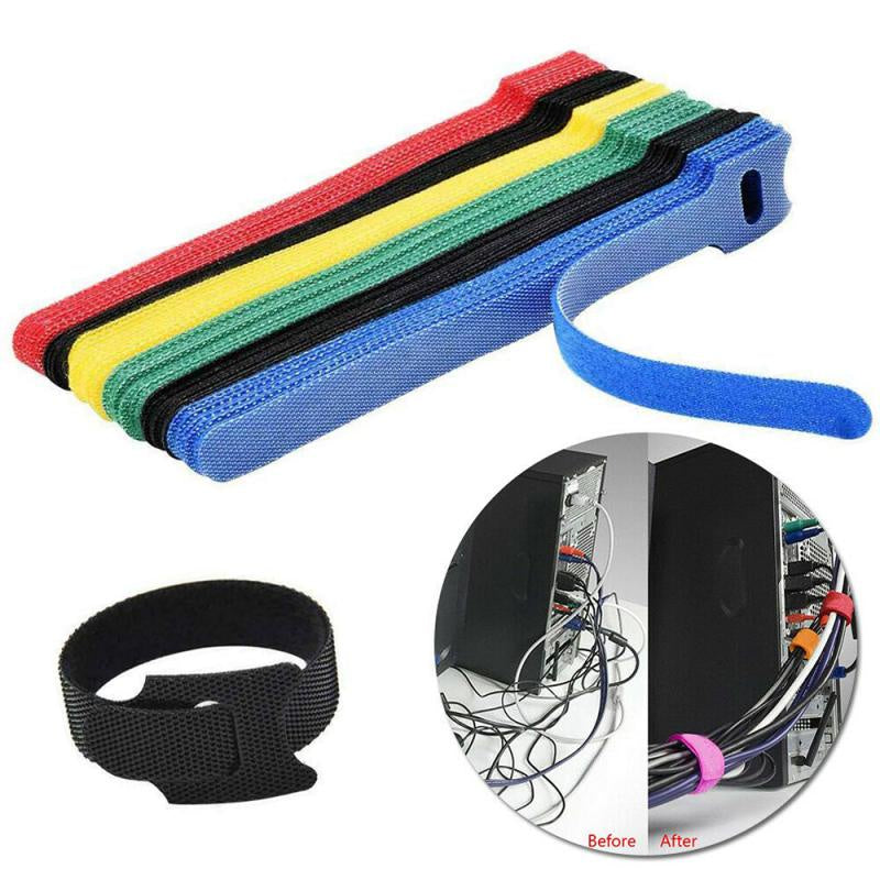 80pcs Cable Ties Reusable Multicolor, Wire Ties, Cord Ties Reusable for Electronics, Hook and Loop Microfiber Cable Ties Extension for Storage, 4, 6, 8 inch with 6 Colors