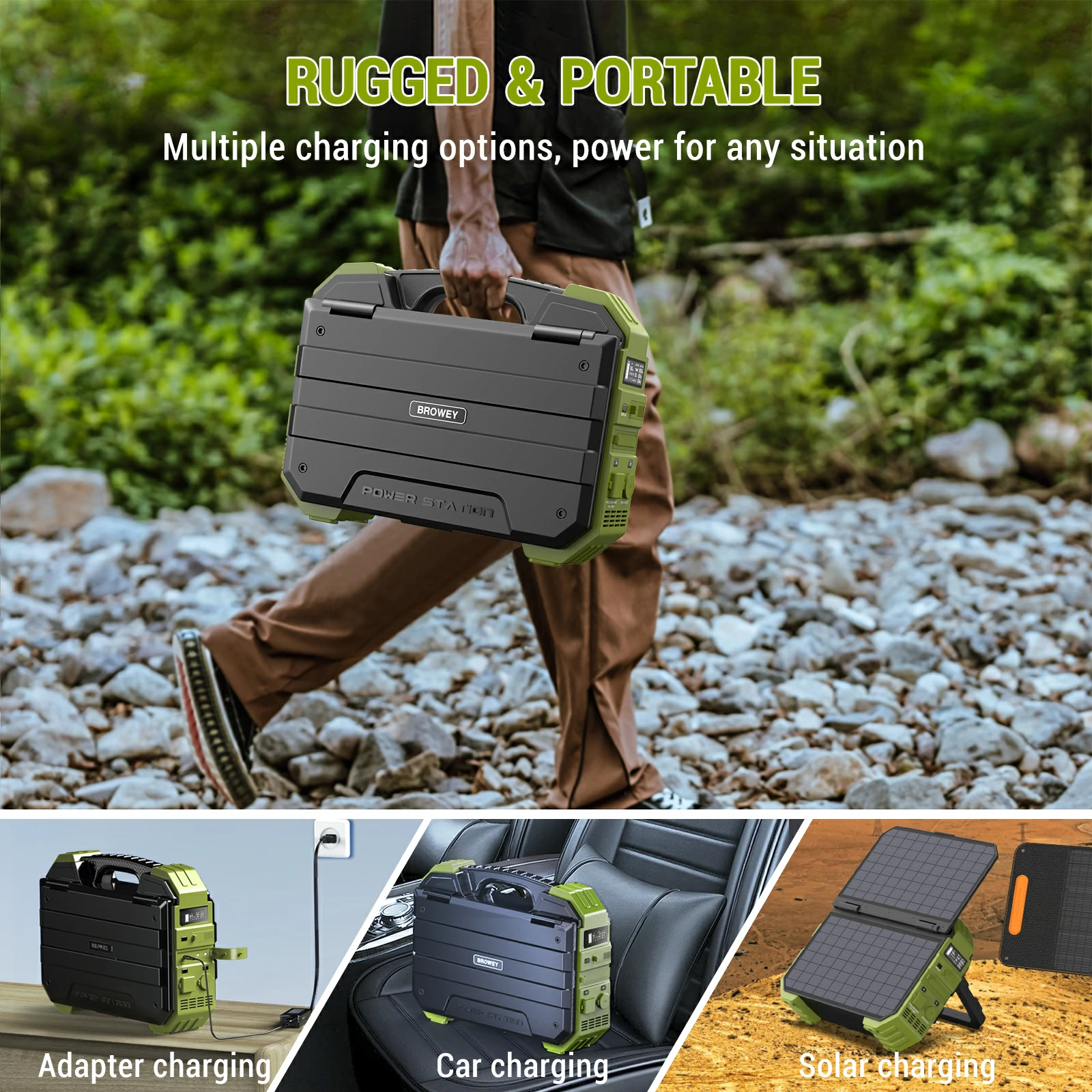 🔥Portable Power Station with Built-in Solar Panel【Worldwide Shipping】