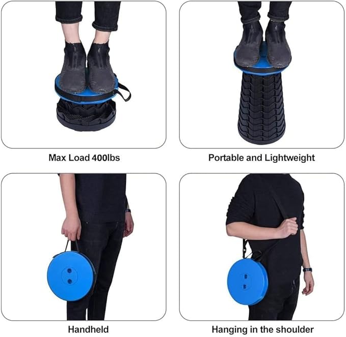 Upgraded Foldable Stool Thickened, PortableCollapsible Stool Retractable Stool for FishingHiking Tours, BBQ, Parties, Outdoor Activities