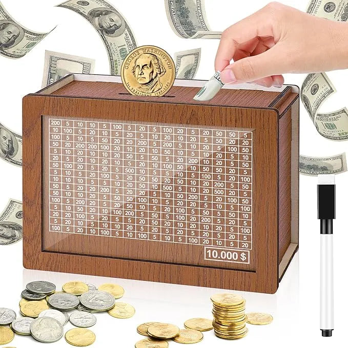 🎁Holiday Sale 70% OFF🔥Cash Vault Wooden Savings Box