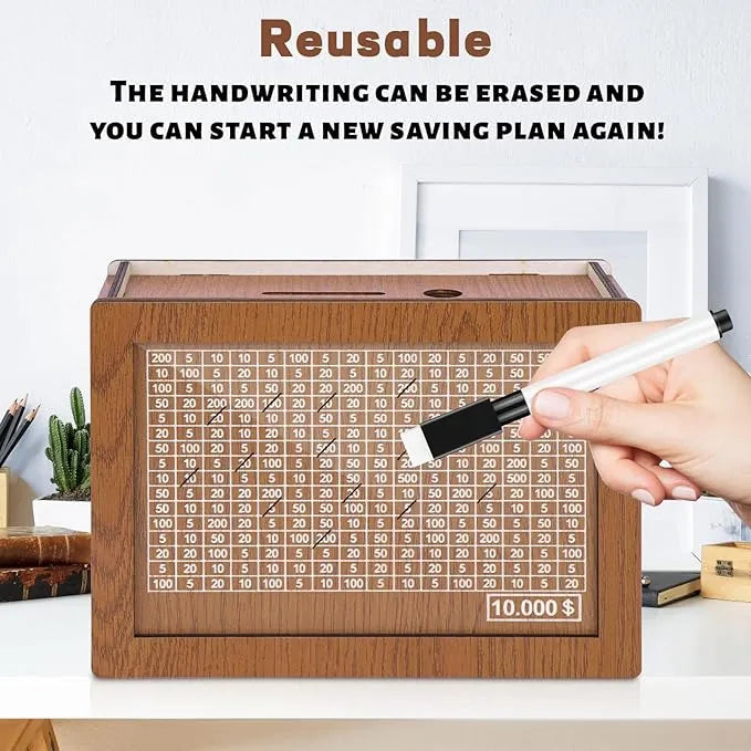 🎁Holiday Sale 70% OFF🔥Cash Vault Wooden Savings Box