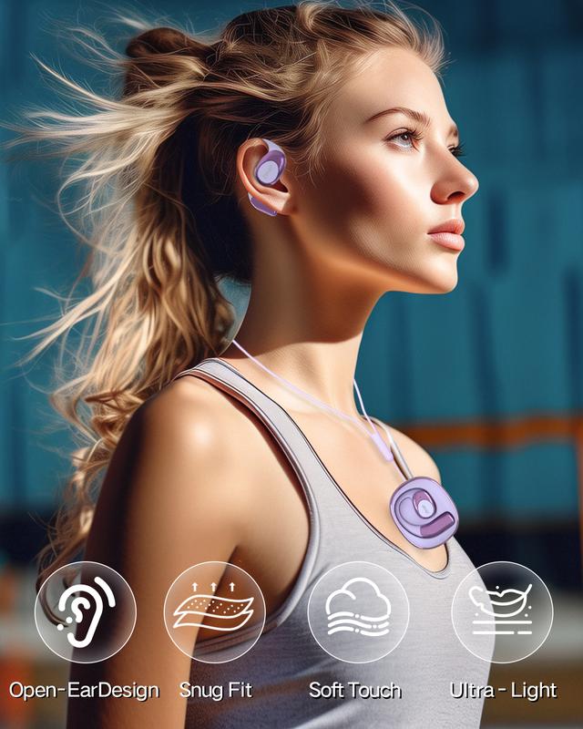 True Wireless headphones Open EarEarbuds Bluetooth 5.4,lPX5 Waterproof,35HrsPlaytime, Chargeable Open Ear Headphone withCharging Case,Light-Weight Headphones Built-inMicrophone Audio Electronic