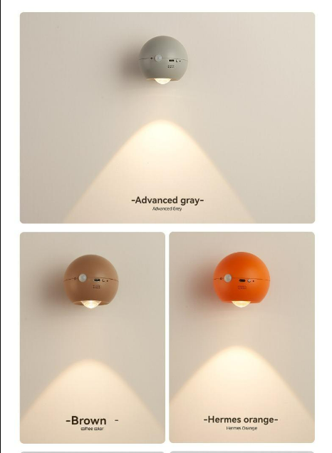 LED Magnetic Wall Lamp, Wall Lamp withRechargeable Battery Powered by SpotlightSpotlight Source 3 Brightness Levels 360°Rotating Magnetic Ball, Touch & Remote Controlfor
