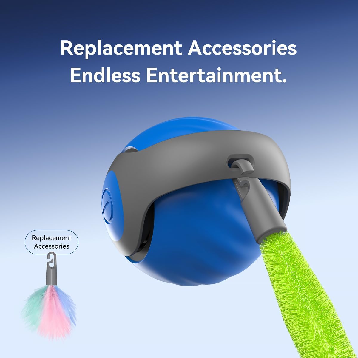 Speedy Sprint Ball Toy for Cat Type-C Rechargeable Interactive Cats Toy Blue