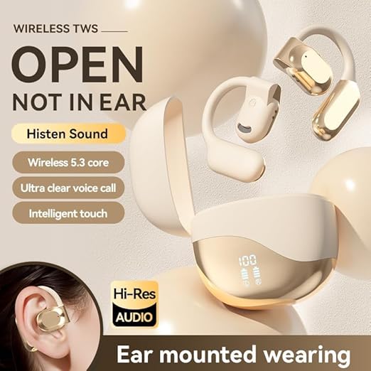 INMAS M62 Open Ear Bluetooth TWS Wireless Headsets Noise Reduction Earphones LED Digital Display Headphones Sports Music Earbuds
