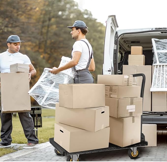 🎉Four-wheel disc brake electric flatbed cargo transport trolley