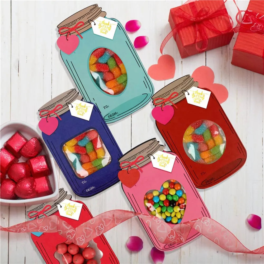 🔥2025 New Arrival Sale 65% Off💖Mason Jar Happy Valentines Day Cards🍬