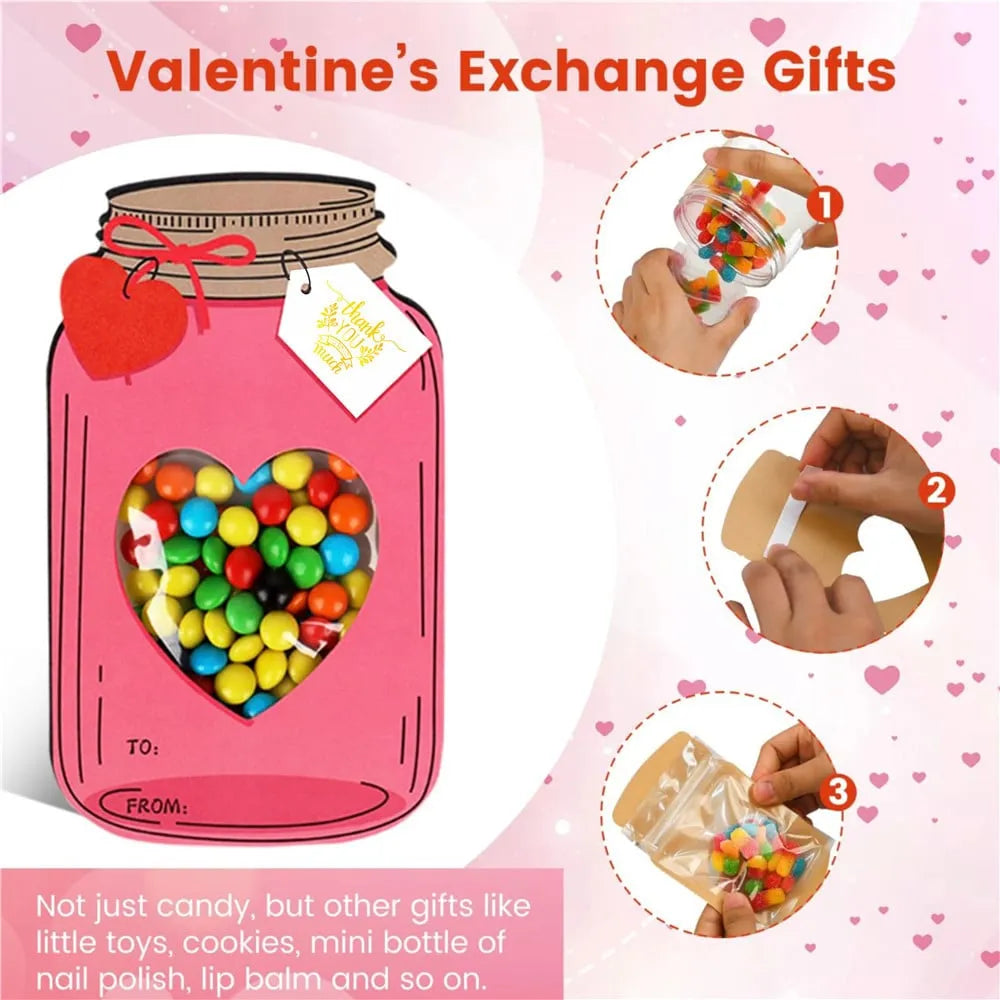 🔥2025 New Arrival Sale 65% Off💖Mason Jar Happy Valentines Day Cards🍬