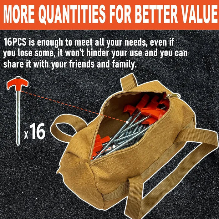 🛒8" Screw in Tent Stakes - Ground Anchors Screw in