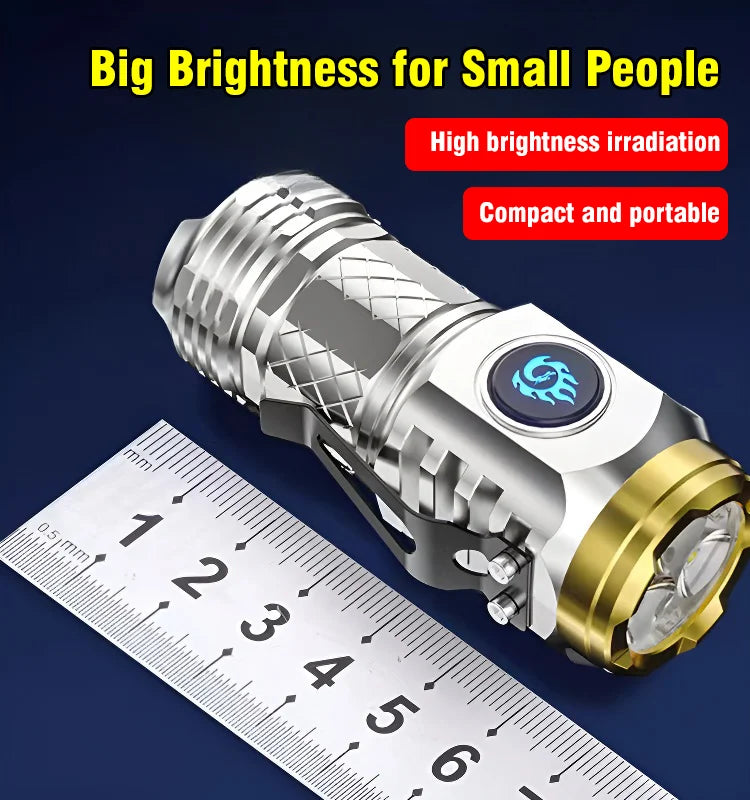🔦German Three-eyed Monster Mini Flash Super Power Flashlight -H