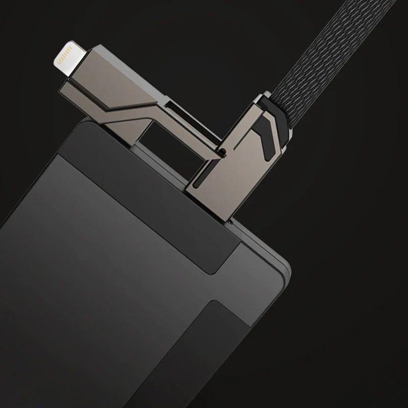 🕊️4-in-1 Flat Braided Anti-Tangle Charger Cord with Velcro