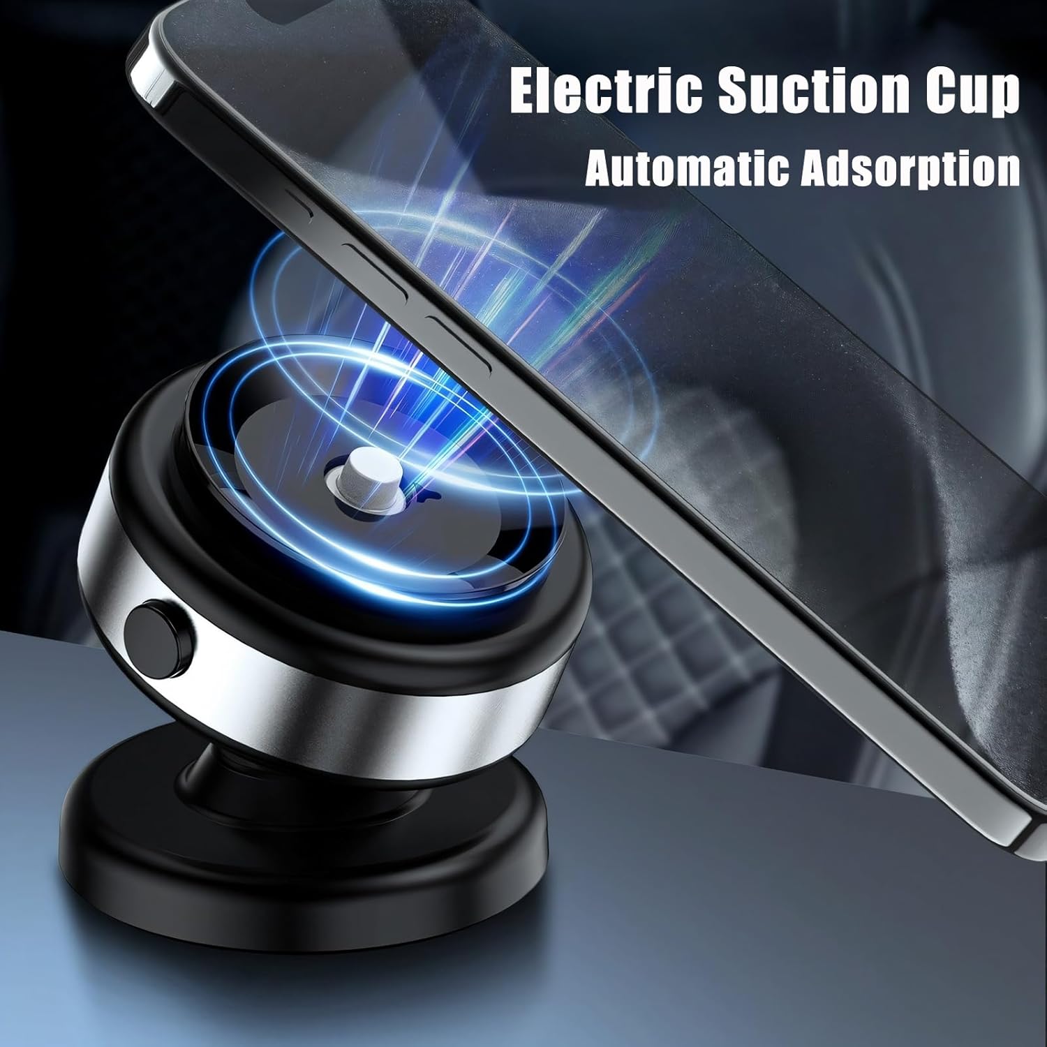 🚀2024 New 360° rotating and one-touch detachable electric vacuum attached magnetic car phone holder