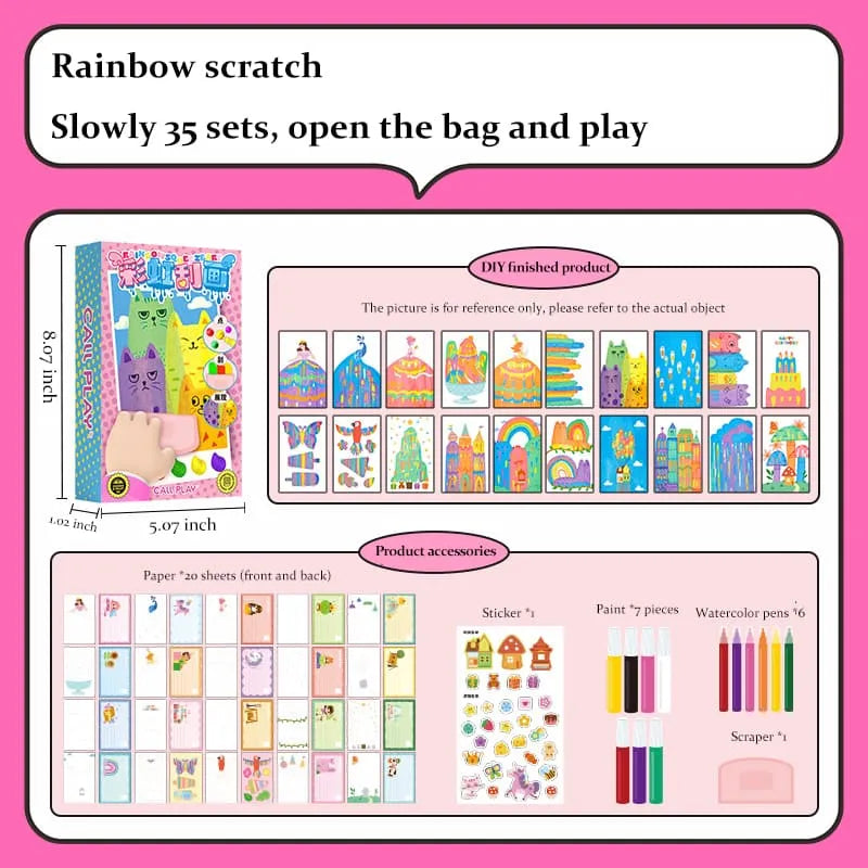 Handmade Rainbow Scratch Art Set