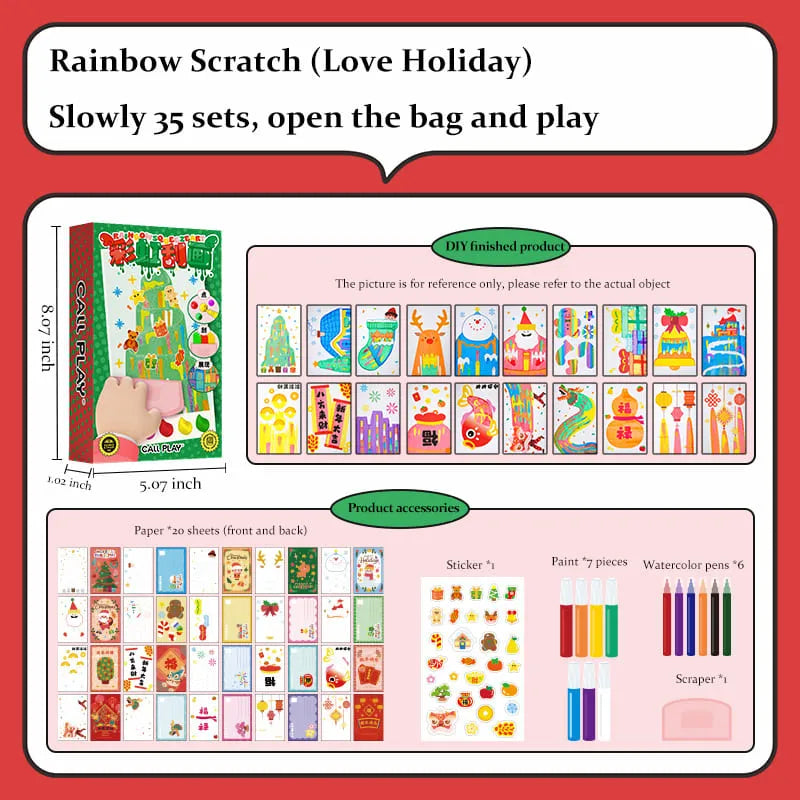 Handmade Rainbow Scratch Art Set