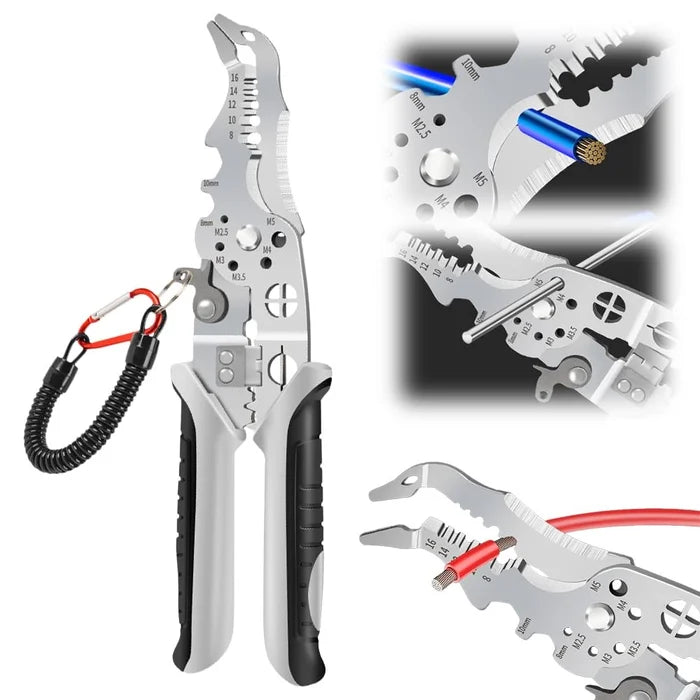 🛒2024 New Multifunctional Elbow Wire Stripping Pliers with a Spring Keychain