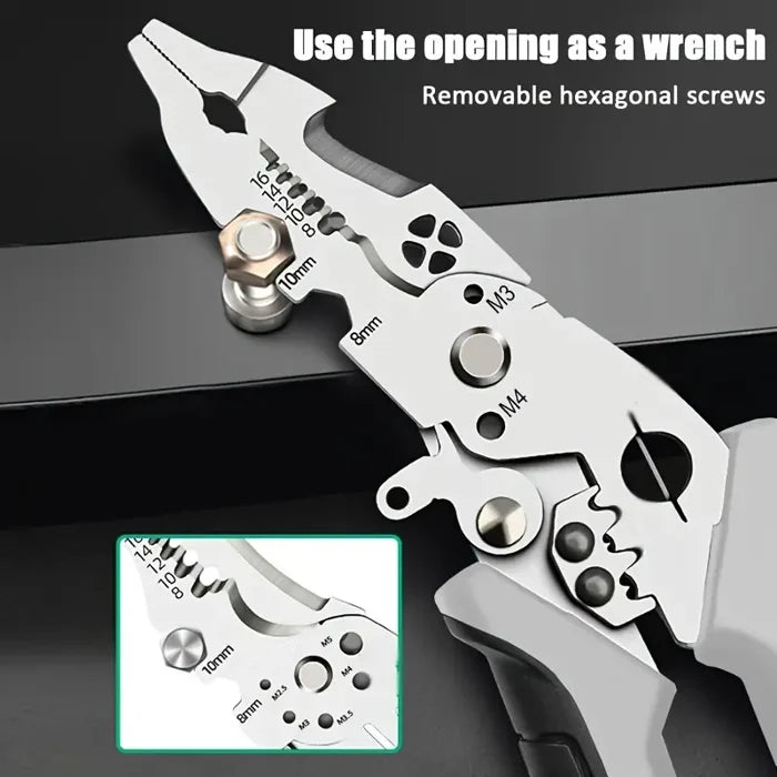 🛒2024 New Multifunctional Elbow Wire Stripping Pliers with a Spring Keychain