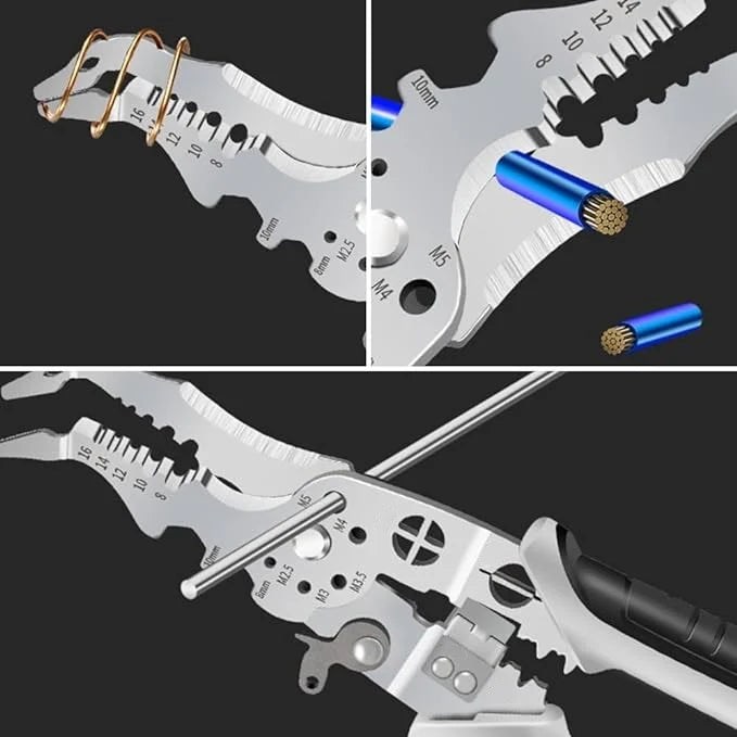 🛒2024 New Multifunctional Elbow Wire Stripping Pliers with a Spring Keychain