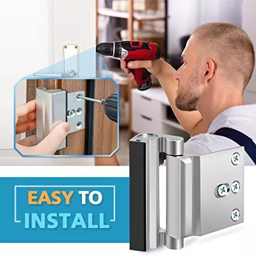 Heavy Duty Door Lock: Withstands 800 lbs, EasyInstall, Anti-Kick for Extra Security & HomeDefense